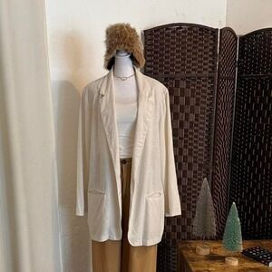 Sag Harbor Vintage 90's Cream Blazer Size 18W Women's Old Money Clean Aesthetic
